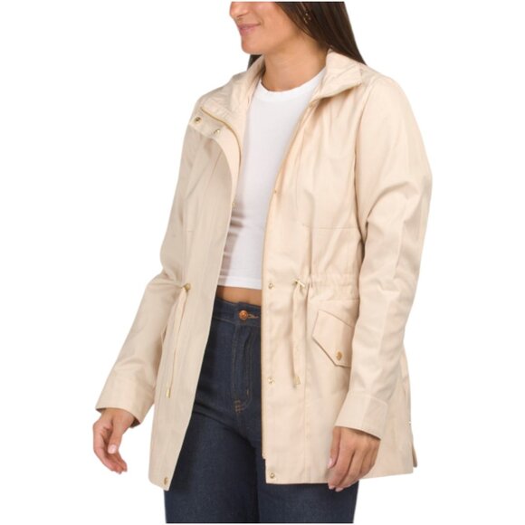 COLE HAAN Cotton Blend Short Rain Coat - Picture 3 of 3